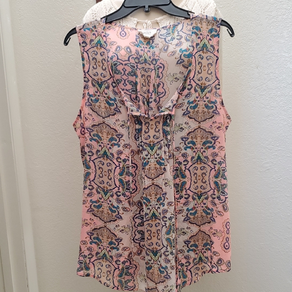 Perce by Blue Pepper Patterned Sleeveless Top So cute!